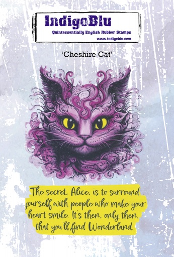 Cheshire Cat A6 Red Rubber Stamp